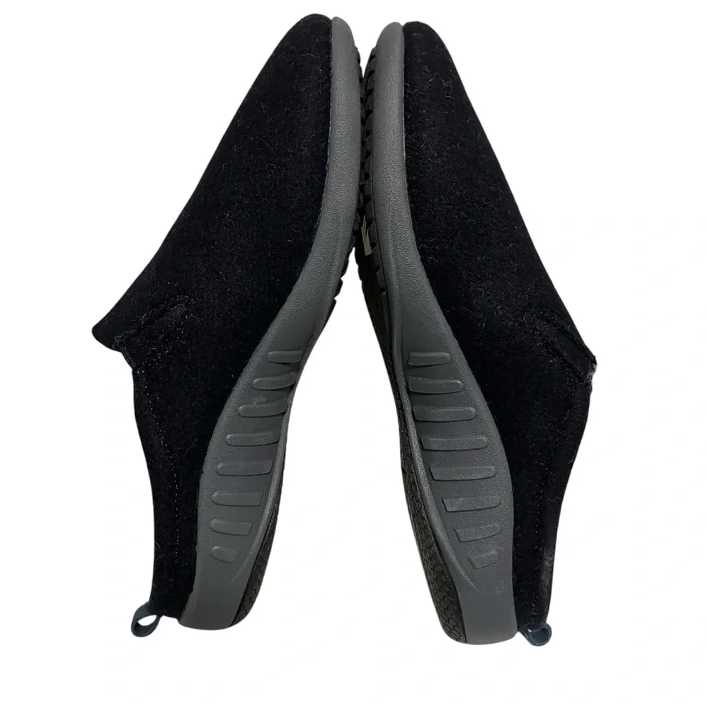 Spenco Black Fleece Lined Wool Blend Black Slip On Slipper House Shoes Womens 9 - Picture 6 of 13